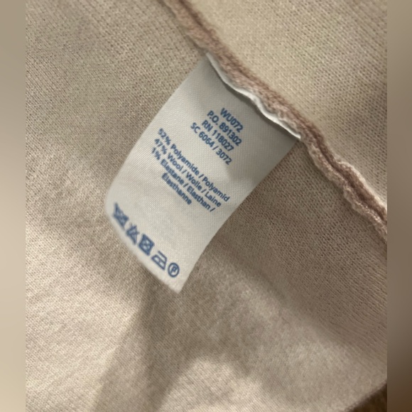 Boden Wool Blend Two Tone Ivory/Tan open-front cardigan sweater jacket Medium - Picture 6 of 7